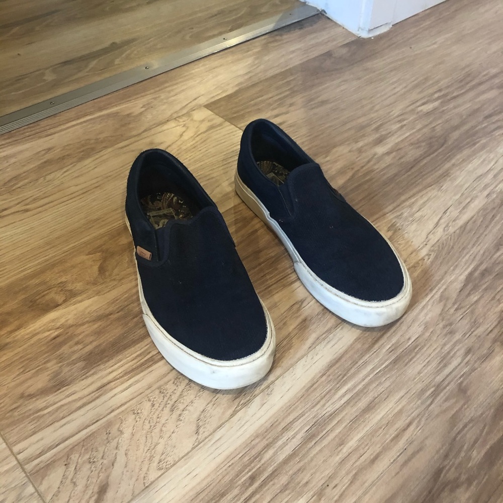 Vans navy suede slip on W8/M6.5